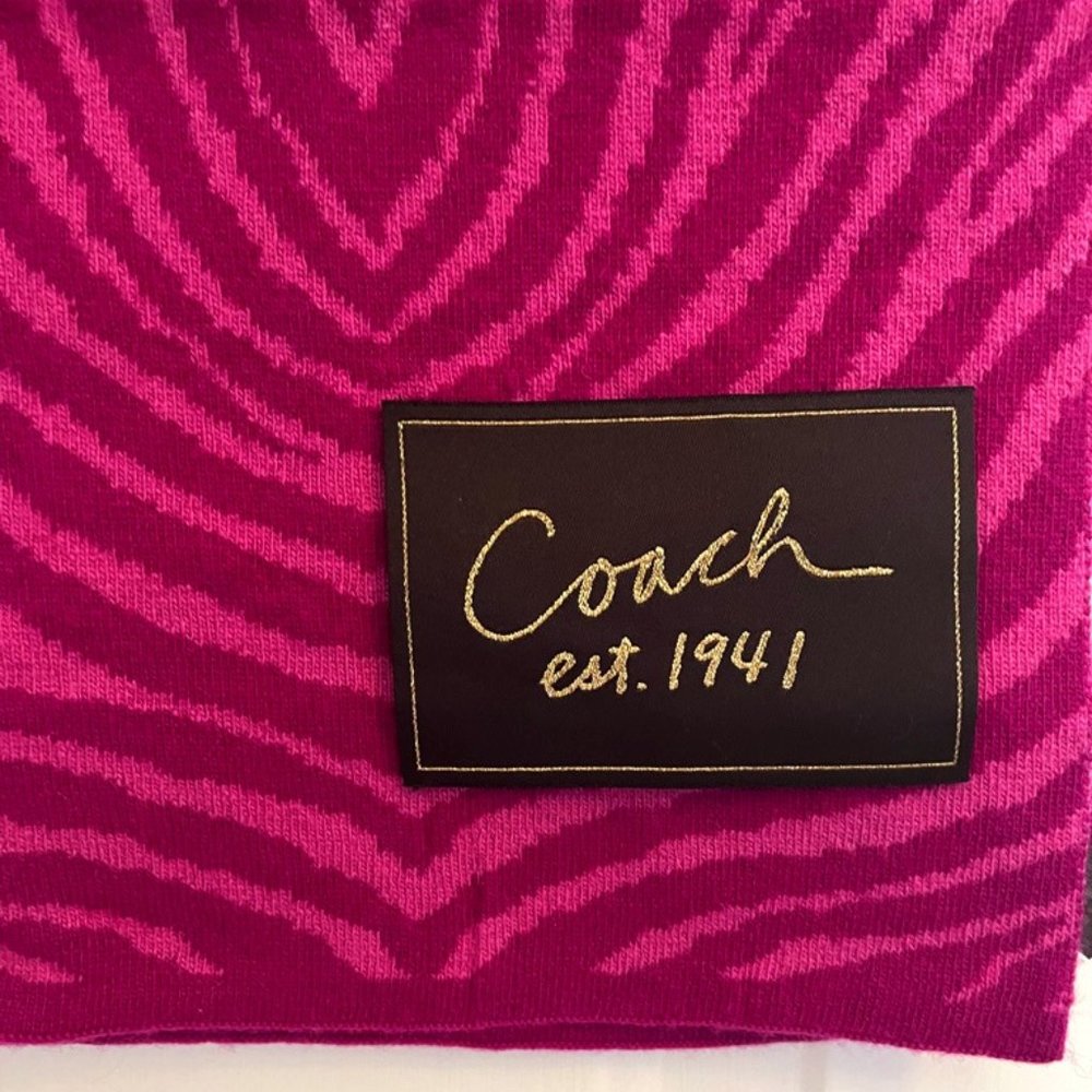Pink Zebra Print Coach Scarf